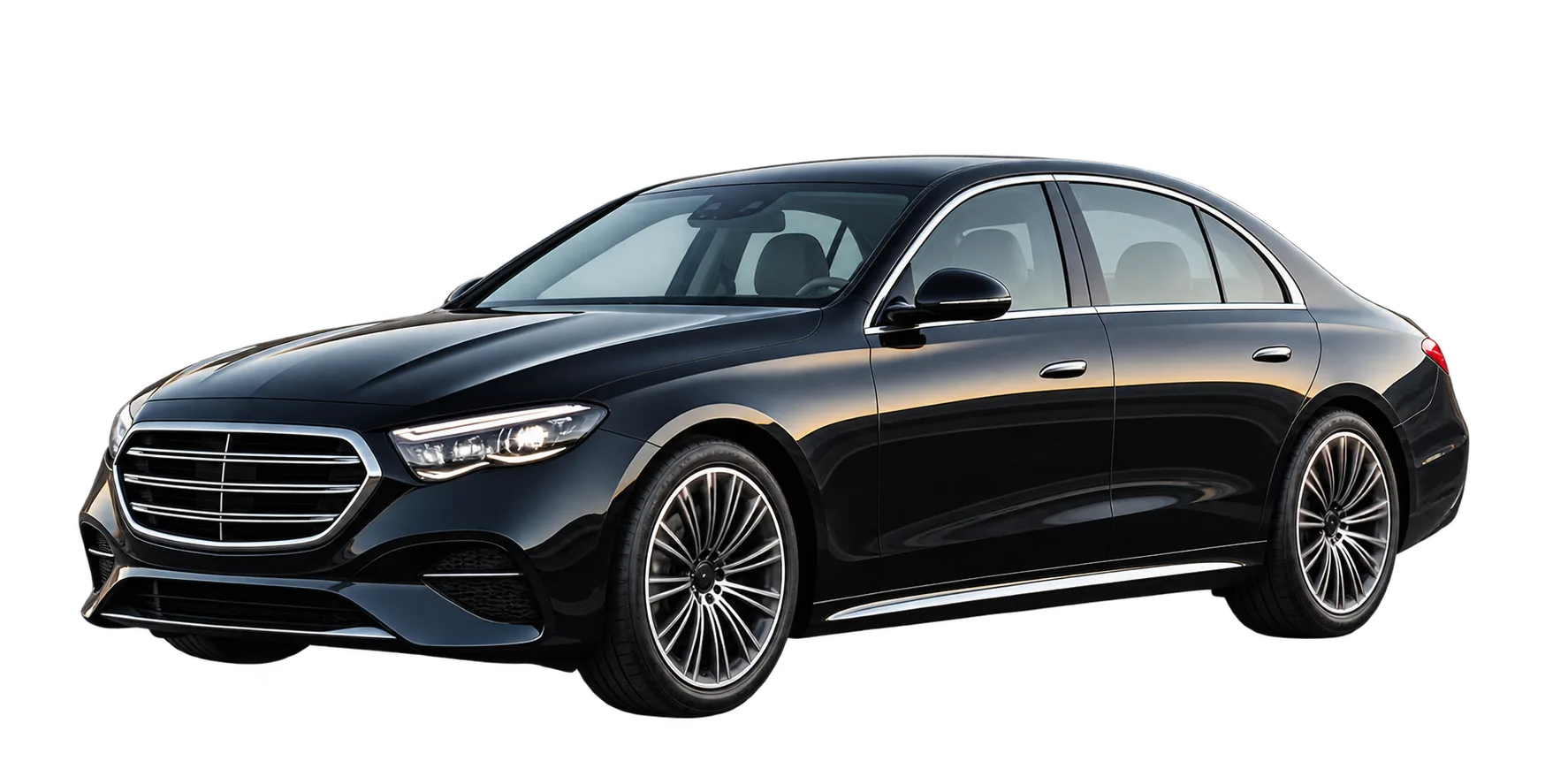 Glossy Black Luxury Sedan Cutout