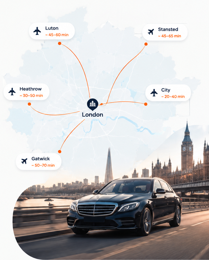 london map with car