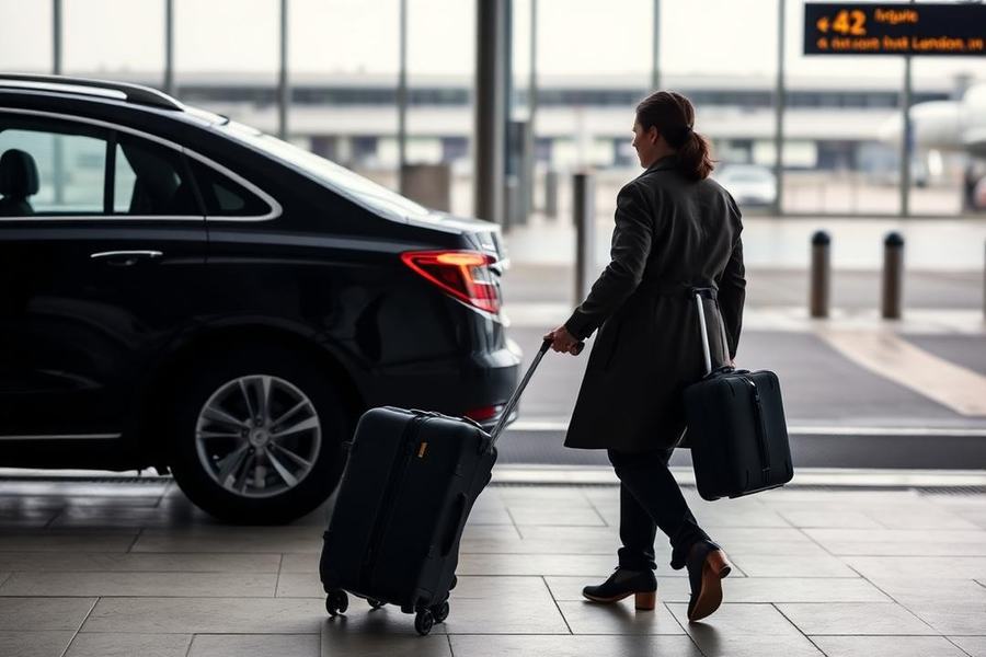 A Just Go Rides chauffeur vehicle for airport transfers