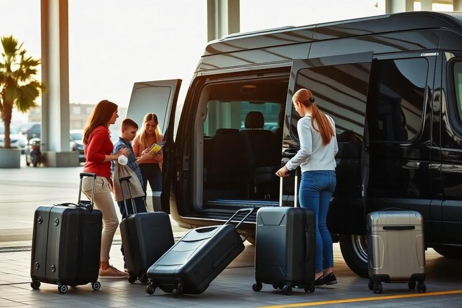 A spacious vehicle for family or group travel with luggage
