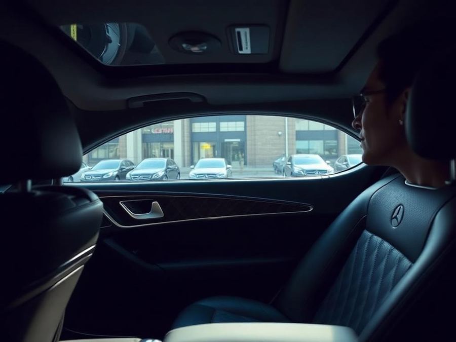 Passengers settled into a comfortable premium chauffeur-driven vehicle