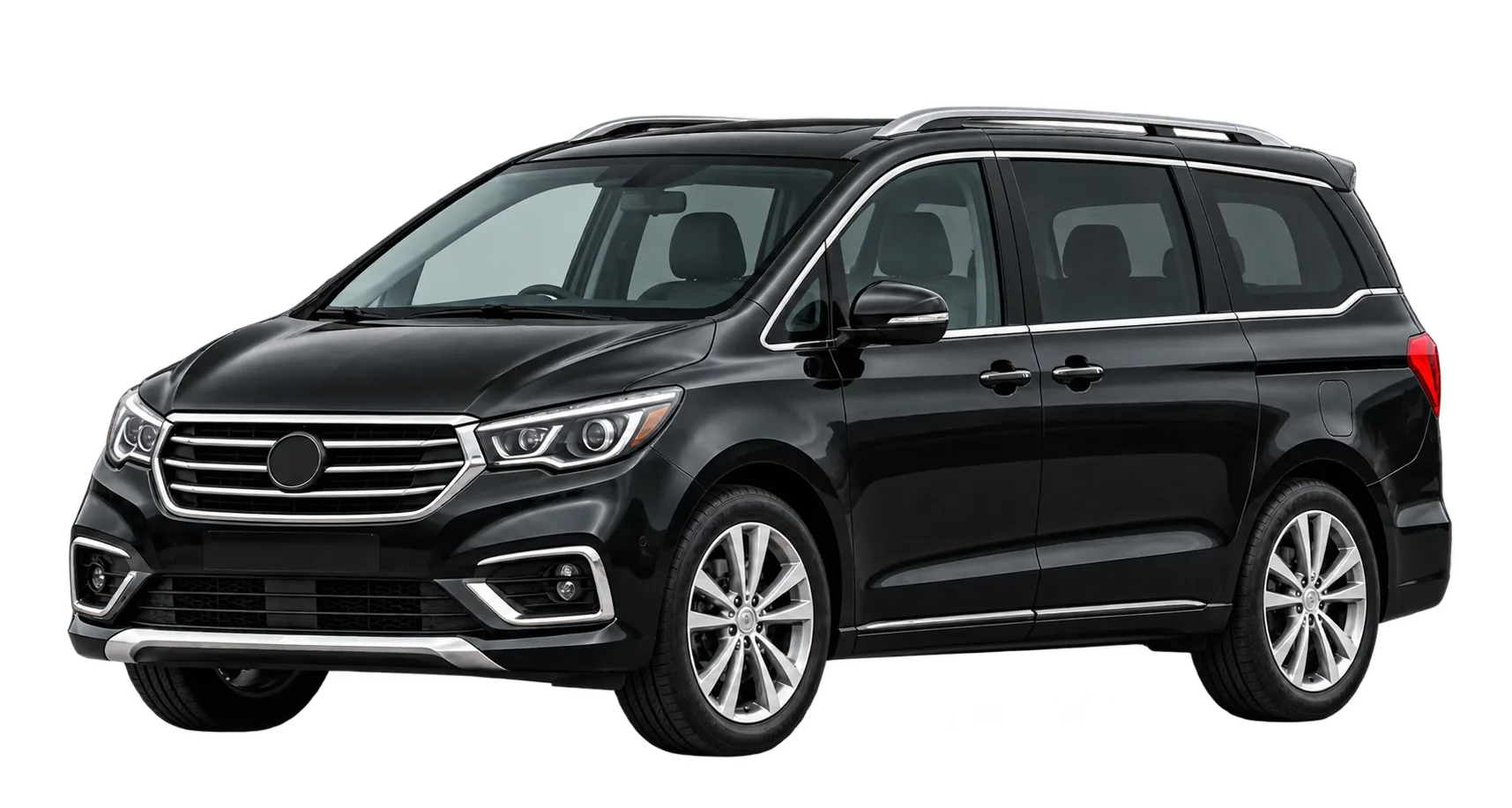 Glossy Black Luxury Minivan Cutout